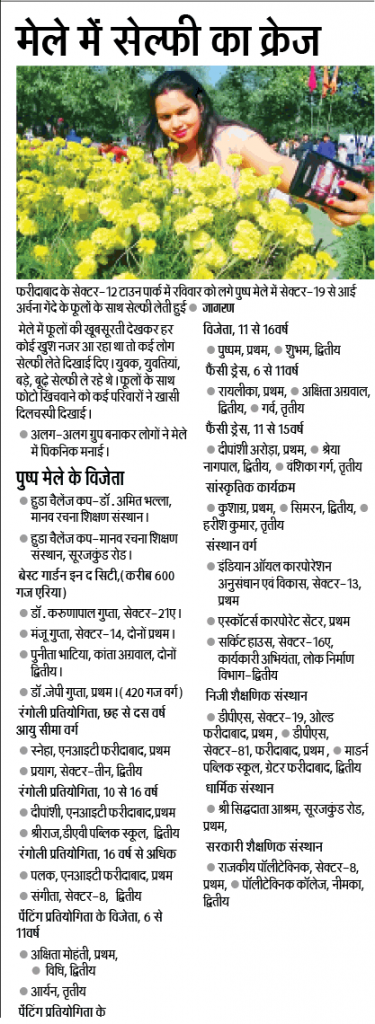 Dainik Jagran, Result of Flower Show- 6-3-17