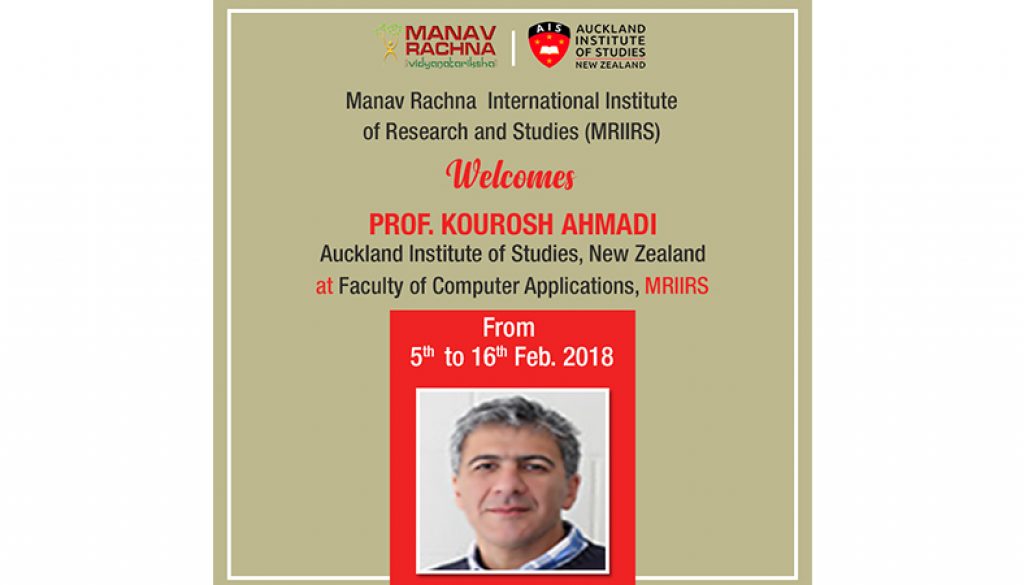 Prof Kourosh Ahmadi from AIS at MRIIRS