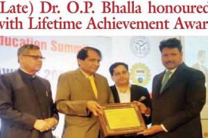 Print Coverage: Lifetime Achievement Award to Founder Visionary Dr. O P Bhalla