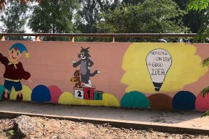 School Wall Painted by Leo Club MRU