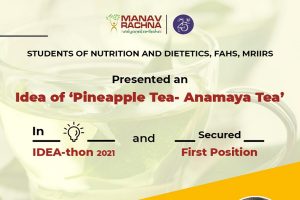 Innovative idea of “Anamaya Tea” wins first position to Manav Rachna Nutrition & Dietetics Students